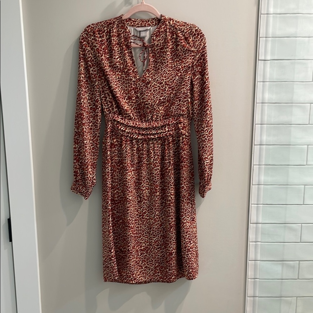 H&M Elegant Red Leopard Print Dress Size 2